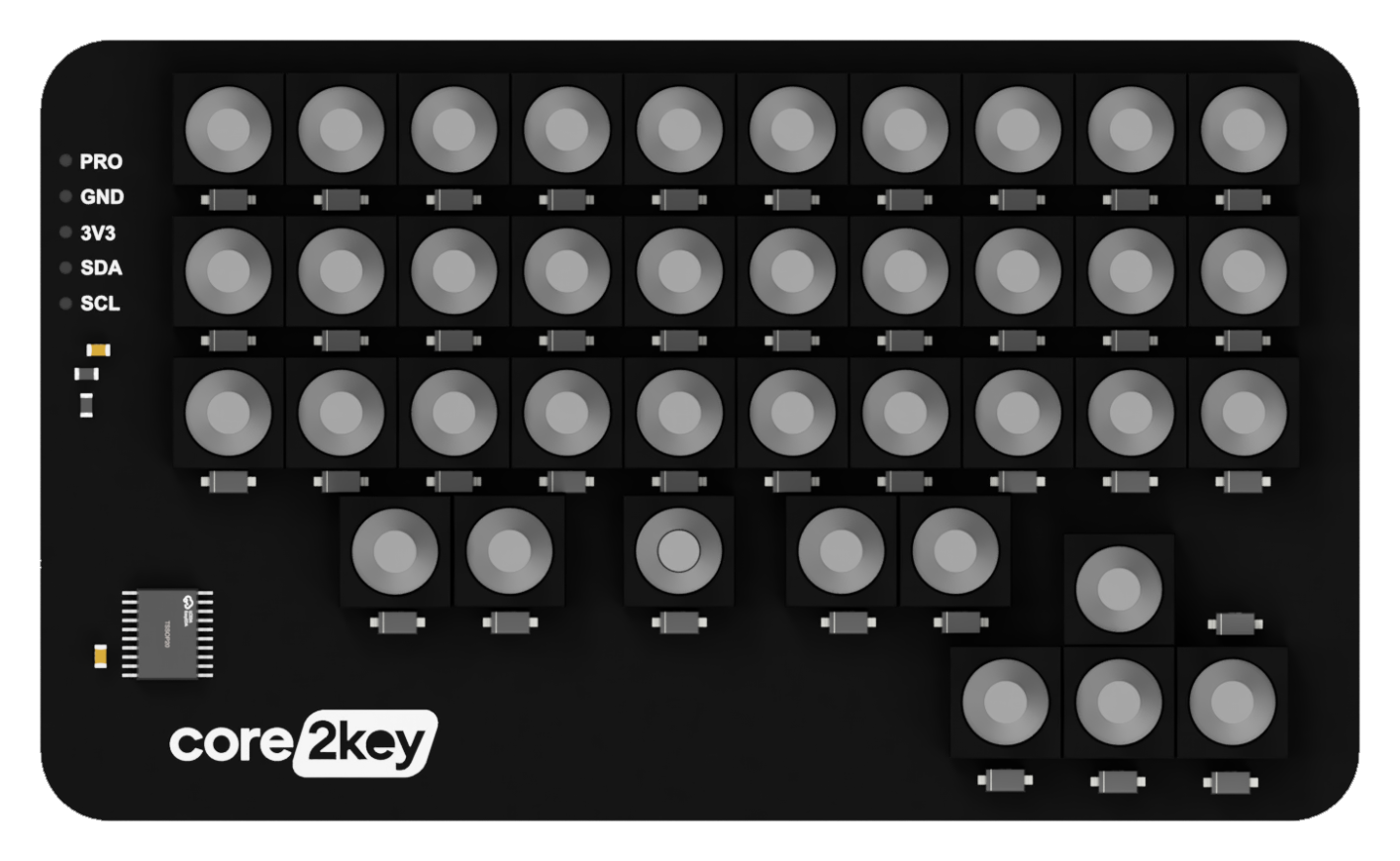 Top view of core2key